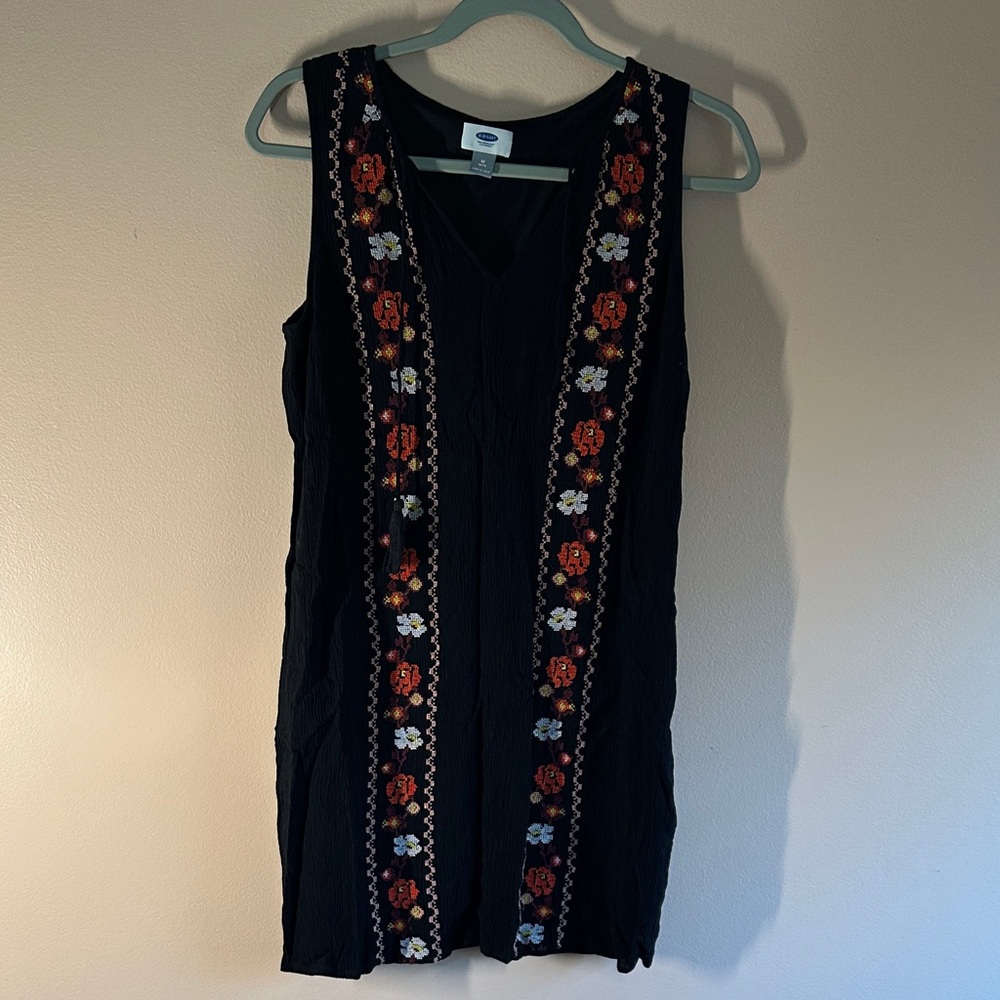 Old Navy Black Dress with Embroidery